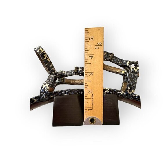 Lanvin Printed Snake Sandal,  Blue, white, yellow,  Size 39 EU, Mid‎ heel - Picture 14 of 16